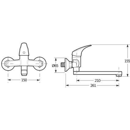 JIKA H3111N70042301 - Izlietnes krāns TALAS 15,5 cm spīdīgi hromēts