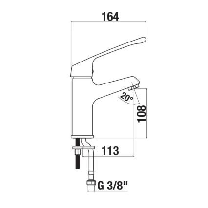 JIKA H3111W10045101 - Izlietnes krāns ar medicīnisko sviru CUBE 16,4 cm spīdīgi hromēts