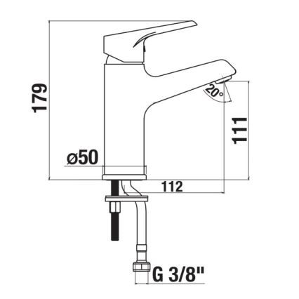 JIKA H3111W10049101 - Izlietnes krāns CUBE 17,9 cm Cold Start/spīdīgi hromēts