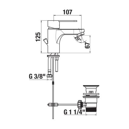 JIKA H3111Z10041111 - Izlietnes krāns + noteka ar pārplūdi LYRA 12,5 cm spīdīgi hromēts