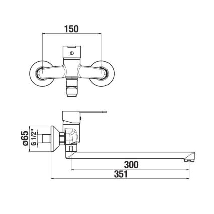JIKA H3111Z70042401 - Izlietnes krāns LYRA 15x35,1 cm spīdīgi hromēts