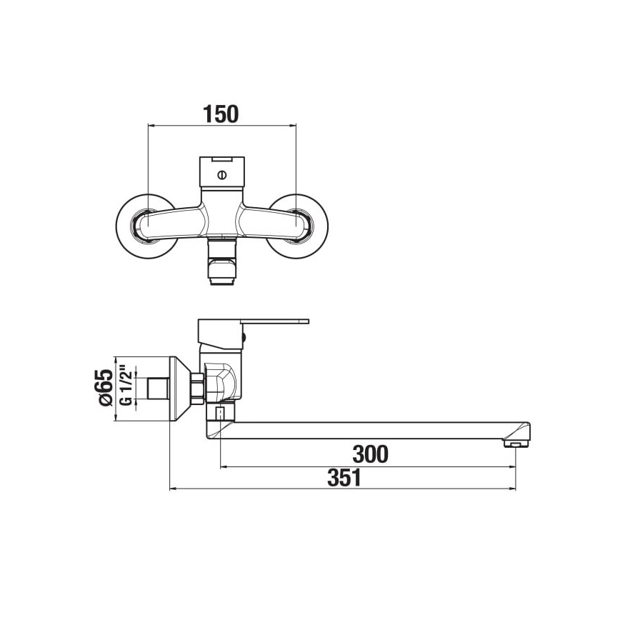 JIKA H3111Z70042401 - Izlietnes krāns LYRA 15x35,1 cm spīdīgi hromēts