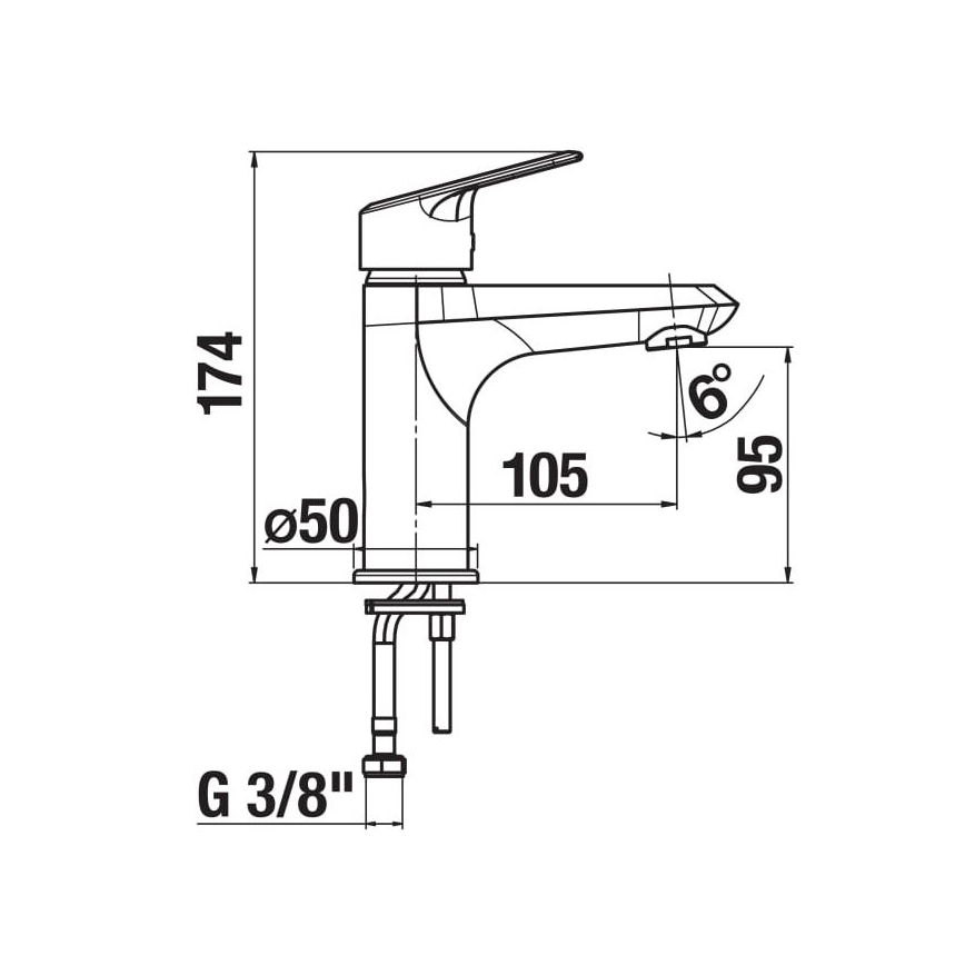 JIKA H3112E10041101 - Izlietnes krāns TALAS 17,4 cm spīdīgi hromēts
