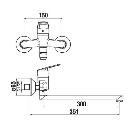 JIKA H3112E70042401 - Izlietnes krāns TALAS 15x35,1 cm spīdīgi hromēts
