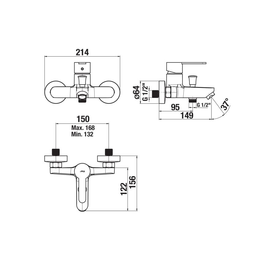 JIKA H3211Z70044001 - Vannas ūdens krāns LYRA spīdīgi hromēts