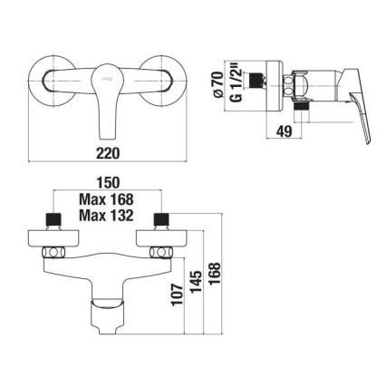 JIKA H3311W70044001 - Dušas ūdens krāns CUBE spīdīgi hromēts