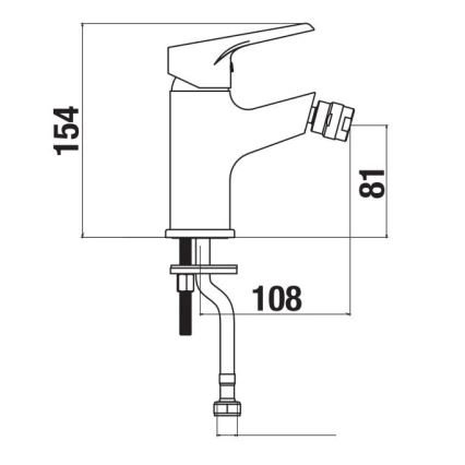 JIKA H3411W10041101 - Bidē krāns CUBE 15,4 cm spīdīgi hromēts
