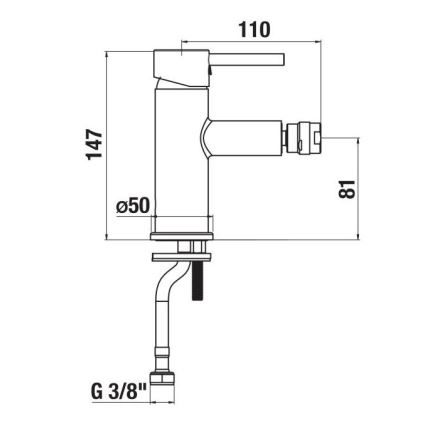 JIKA H3412F17161101 - Bidē krāns MIO 14,7 cm matēts melna