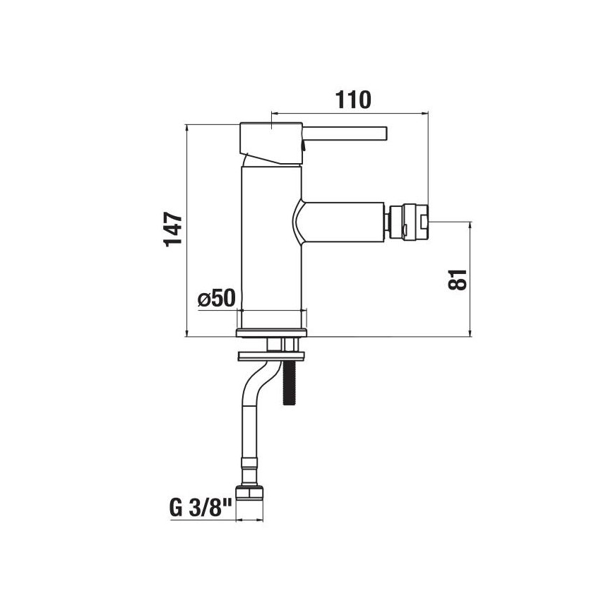 JIKA H3412F17161101 - Bidē krāns MIO 14,7 cm matēts melna