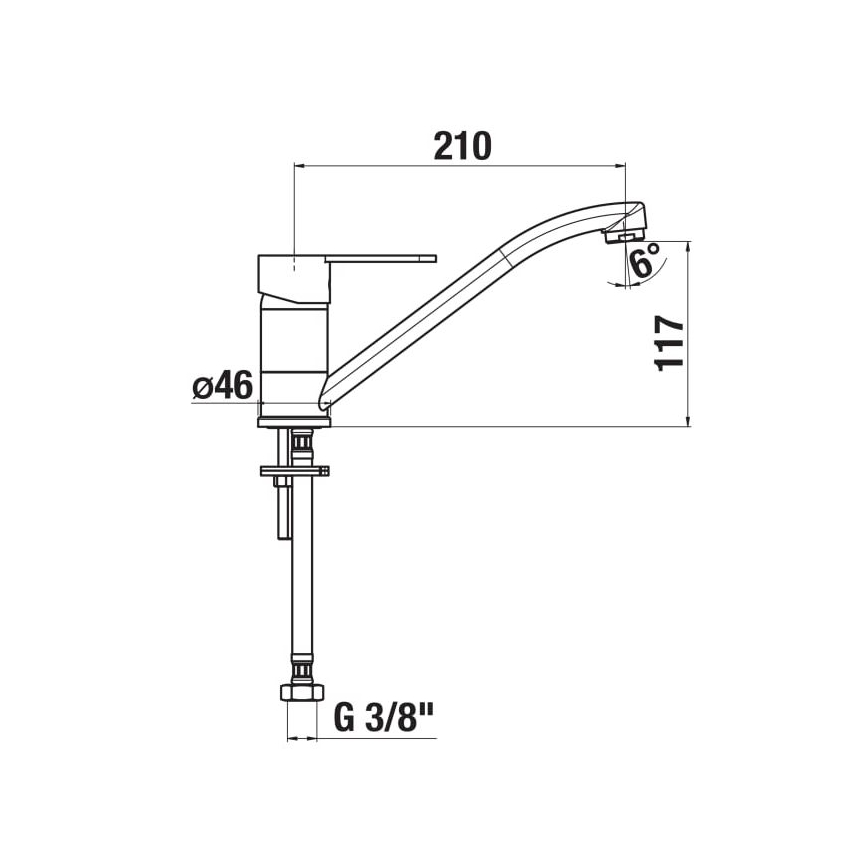 JIKA H3511Z10042301 - Izlietnes krāns LYRA 21 cm spīdīgi hromēts
