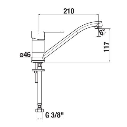 JIKA H3511Z10042301 - Izlietnes jaucējkrāns LYRA 21 cm spīdīgs hroms