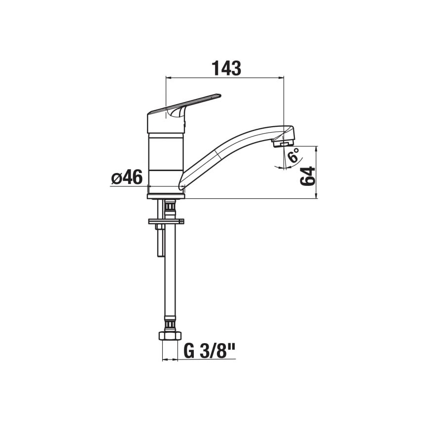 JIKA H3512E10042201 - Izlietnes krāns LYRA 14,3 cm spīdīgi hromēts