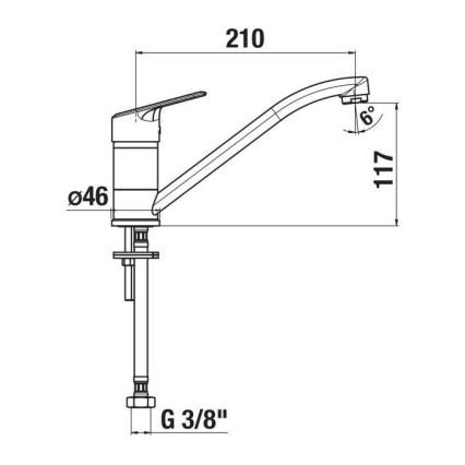 JIKA H3512E10042301 - Izlietnes krāns LYRA 21 cm spīdīgi hromēts