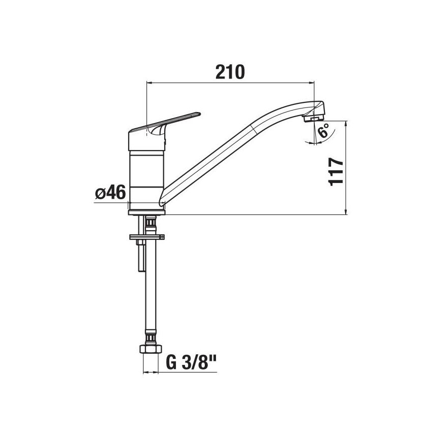 JIKA H3512E10042301 - Izlietnes krāns LYRA 21 cm spīdīgi hromēts