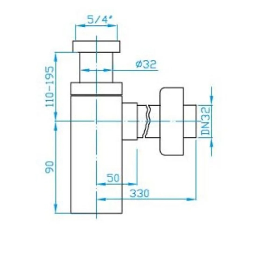 JIKA H3747300040001 - CUBITO kvadrātveida izlietnes sifons, spīdīgs hroms
