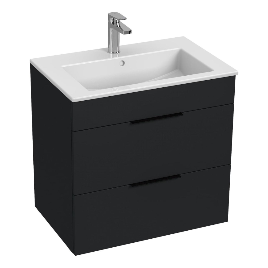 JIKA H4536021763521 - Vannas istabas skapītis ar izlietni CUBE 60,7x65 cm melna