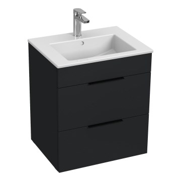 JIKA H4536121763521 - Vannas istabas skapītis ar izlietni CUBE 60,7x55 cm melna