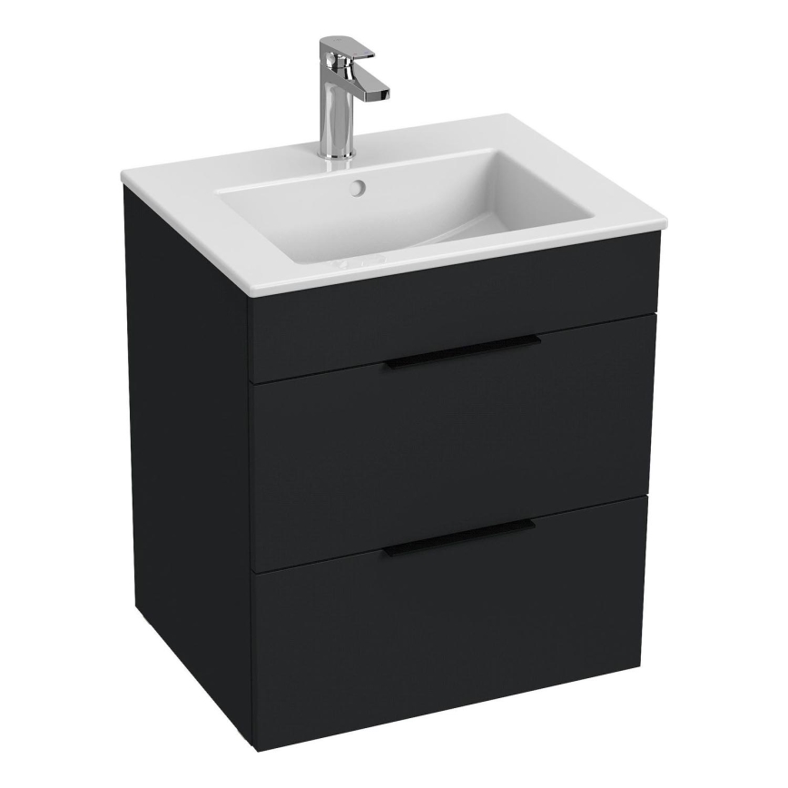 JIKA H4536121763521 - Vannas istabas skapītis ar izlietni CUBE 60,7x55 cm melna