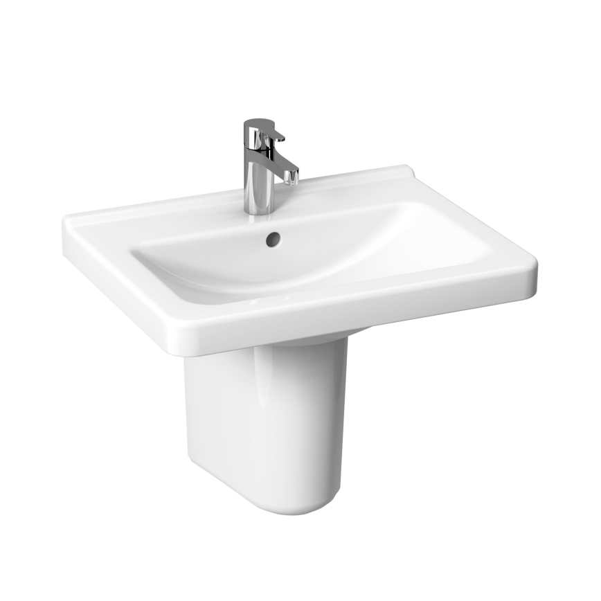 JIKA H8104230001041 - Pie sienas stiprināma izlietne CUBITO 60x45 cm keramika/balta