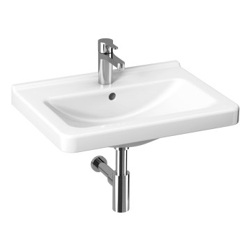 JIKA H8104240001041 - Pie sienas stiprināma izlietne CUBITO 65x48,5 cm keramika/balta