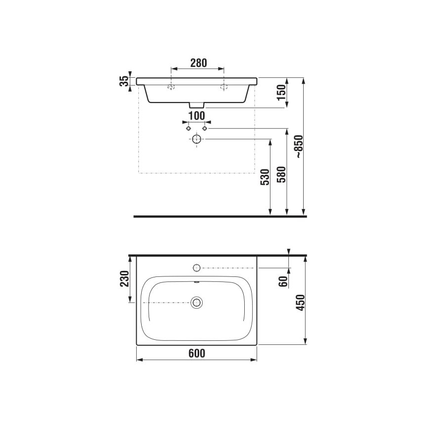 JIKA H8127137161041 - Karstā pie sienas piestiprināms izlietne MIO 60x45 cm keramika/matēta melna
