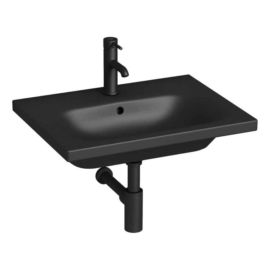 JIKA H8127137161041 - Pie sienas stiprināma izlietne MIO 60x45 cm keramika/matēts melna