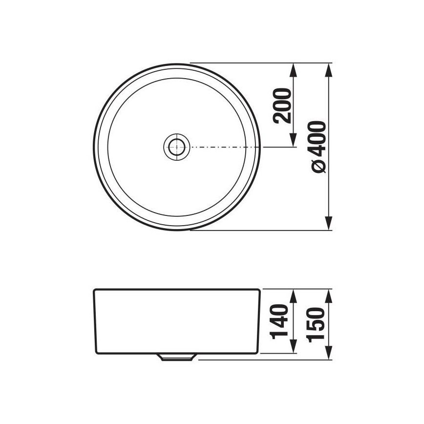JIKA H8184200001121 - Iebūvējams izlietne CUBITO diametrs 40 cm, keramika/balts