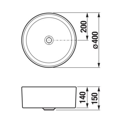 JIKA H8184207161121 - Iebūvējams izlietne CUBITO diametrs 40 cm, keramika/matēta melna