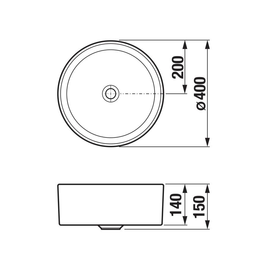 JIKA H8184207161121 - Iebūvējams izlietne CUBITO diametrs 40 cm, keramika/matēta melna