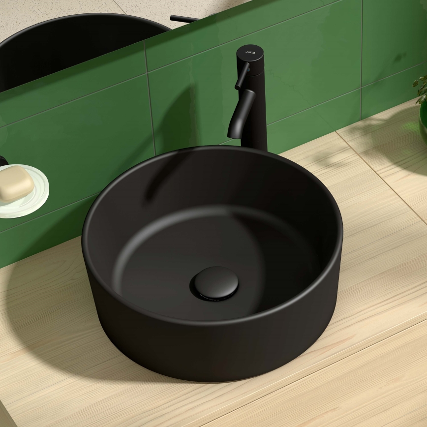 JIKA H8184207161121 - Galda virsmas izlietne CUBITO d. 40 cm keramika/matēts melna