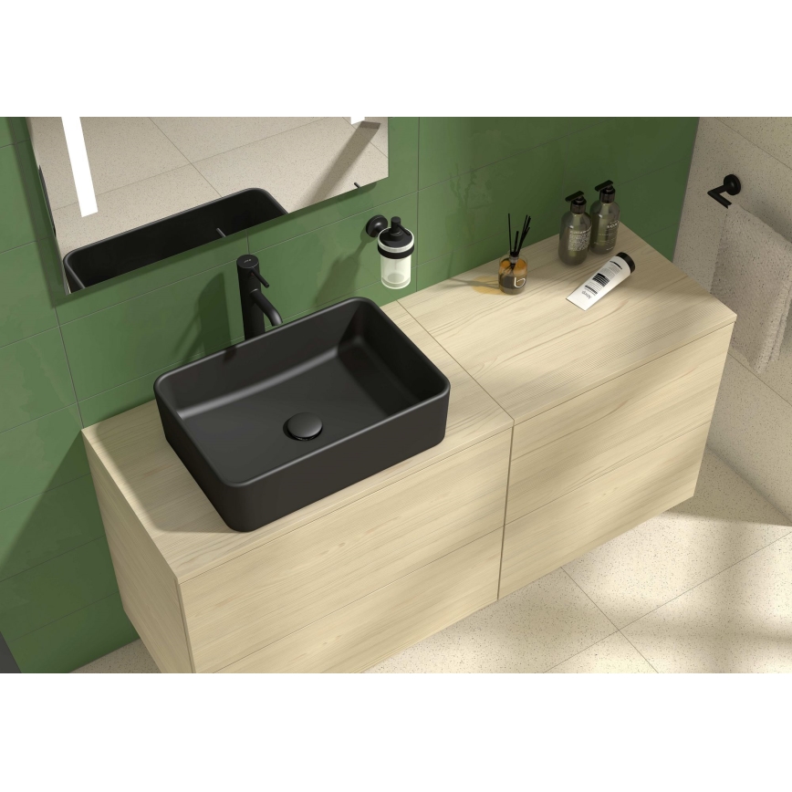 JIKA H8184237161121 - Galda virsmas izlietne CUBITO 50x35 cm keramika/matēts melna