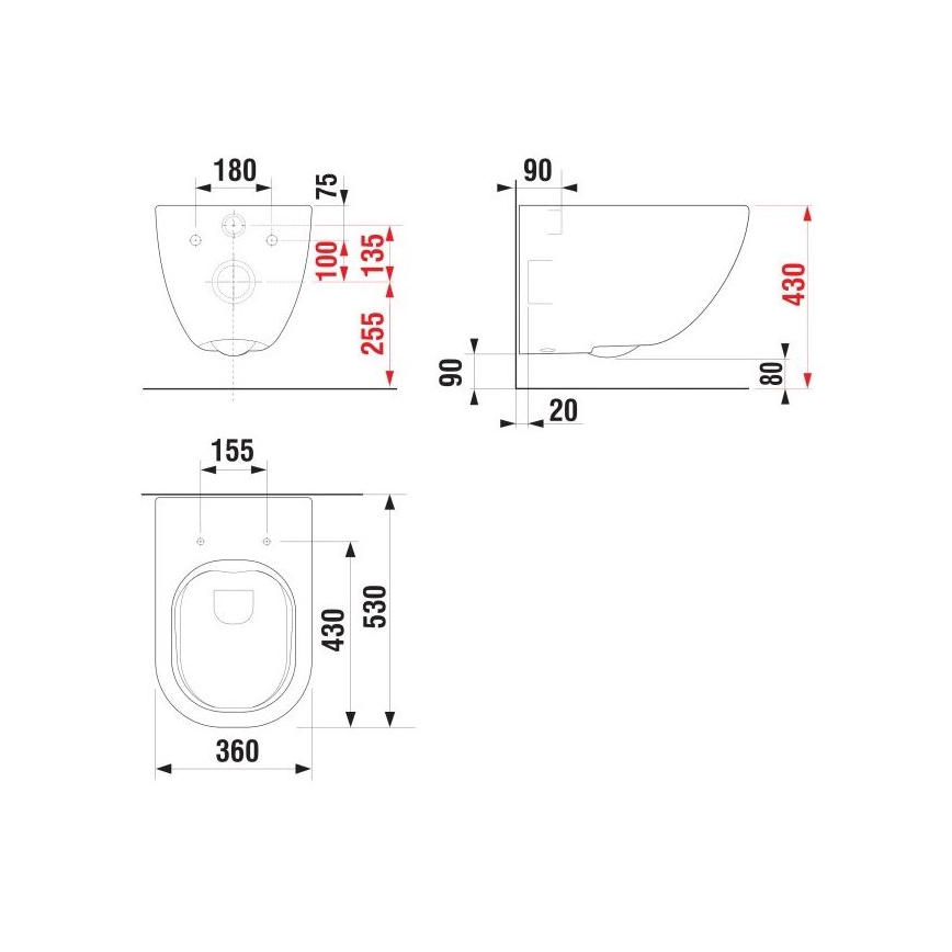 JIKA H8207140000001 - Pie sienas stiprināms tualetes pods MIO keramika/balta