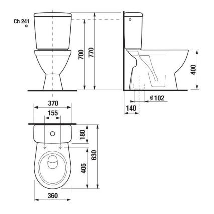 JIKA H8263870002413 - Tualetes pods ar pievienotu skalojamo kasti LYRA keramika/balta