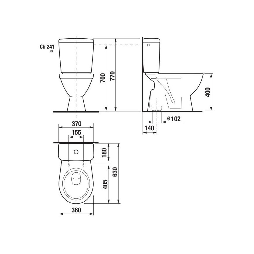 JIKA H8263870002413 - Tualetes pods ar pievienotu skalojamo kasti LYRA keramika/balta