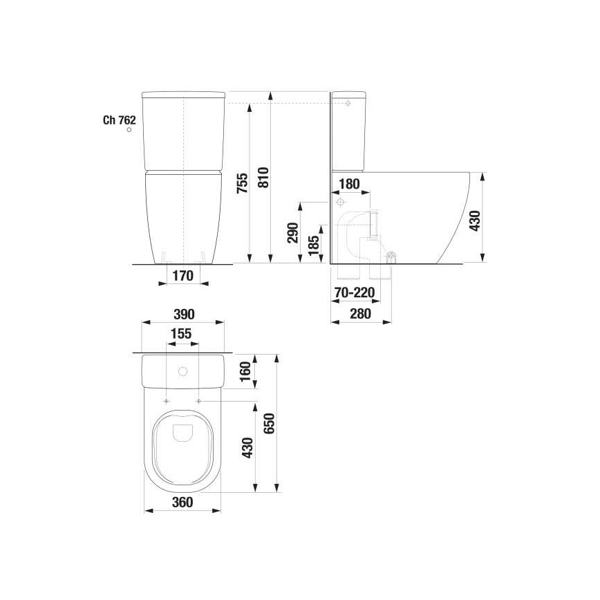 JIKA H8297120007621 - Skalošanas cisterna MIO keramika/balta