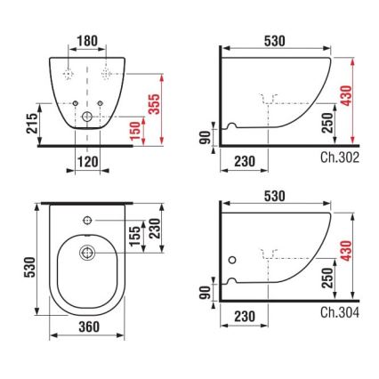JIKA H8317120003021 - Karājamā bide MIO keramika/balta
