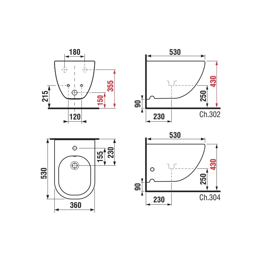 JIKA H8317121003021 - Karājošā bide MIO keramika/perlamutra balta