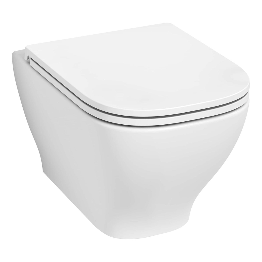 JIKA H8666180000001 - Sienas piestiprināms tualetes pods DEEP keramika/balta + SoftClose tualetes sēdeklis DEEP duroplasts/balta