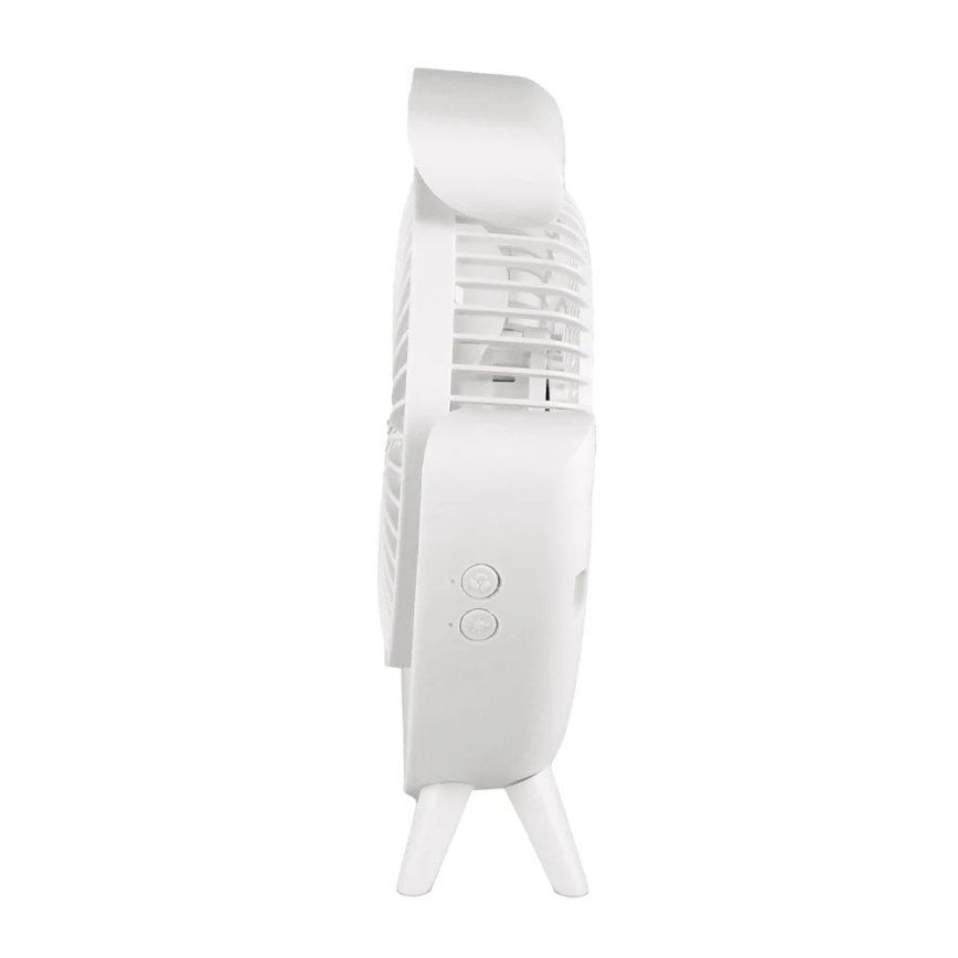 JOHNSON - LED RGB uzlādējamais galda ventilators MULTICOLOR LED/5W/3,7V 1200 mAh Ø 14 cm balts