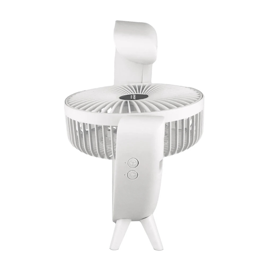 JOHNSON - LED RGB uzlādējamais galda ventilators MULTICOLOR LED/5W/3,7V 1200 mAh Ø 14 cm balts