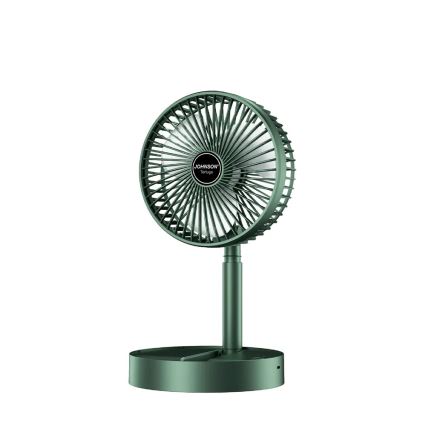 JOHNSON - Uzlādējams galda ventilators TORTUGA 5W/3,7V 1200 mAh Ø 16,5 cm zaļš