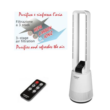 JOHNSON - Ventilators ar gaisa attīrītāju un HEPA filtru ARIA PURA 90W/230V balts + tālvadība