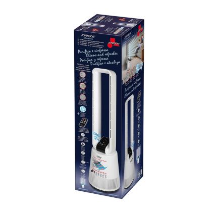 JOHNSON - Ventilators ar gaisa attīrītāju un HEPA filtru ARIA PURA 90W/230V balts + tālvadība