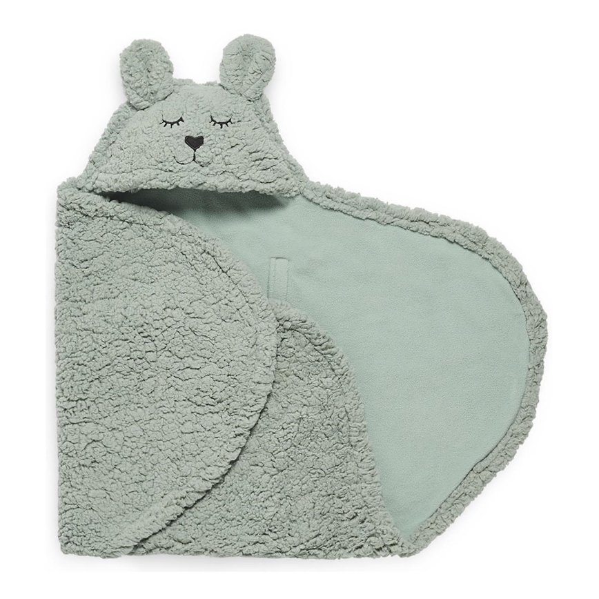 Jollein - Bērnu ietinamā sega fleece Bunny 100x105 cm Ash Green