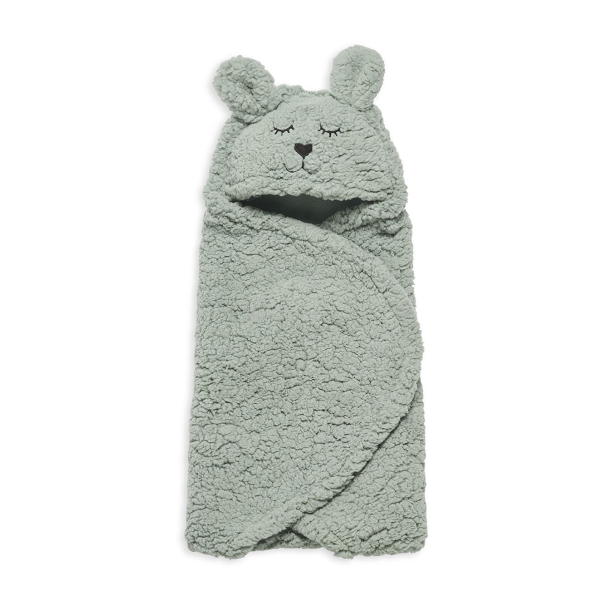 Jollein - Bērnu ietinamā sega fleece Bunny 100x105 cm Ash Green