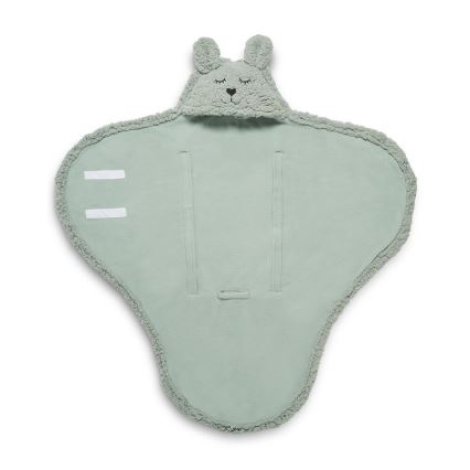 Jollein - Bērnu ietinamā sega fleece Bunny 100x105 cm Ash Green