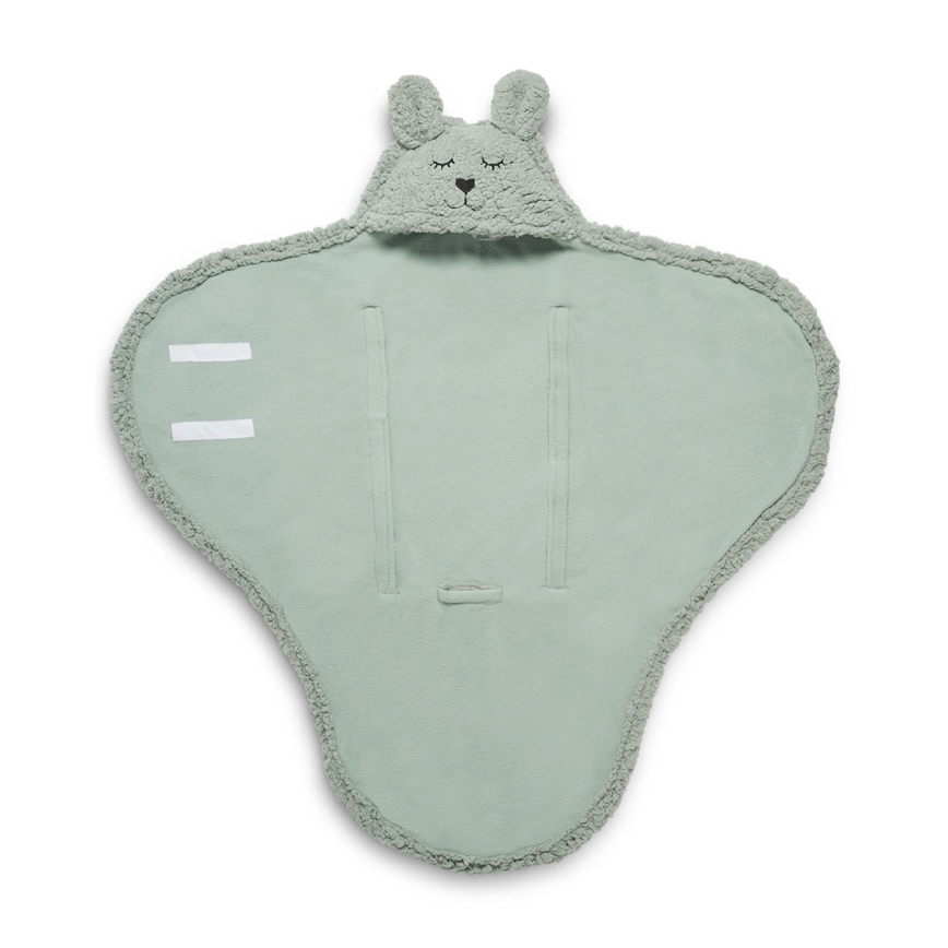 Jollein - Bērnu ietinamā sega fleece Bunny 100x105 cm Ash Green