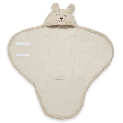 Jollein - Bērnu ietinamā sega fleece Bunny 100x105 cm Nougat