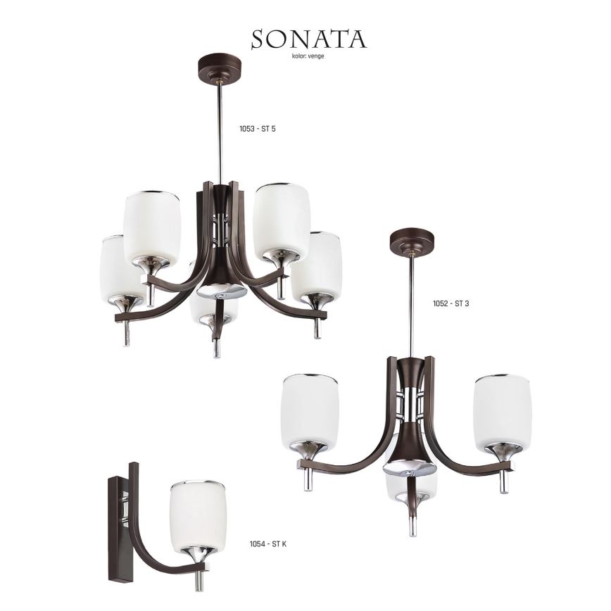 Jupiter 1052 - ST3 - Piekarama lustra SONATA 3xE27/60W/230V