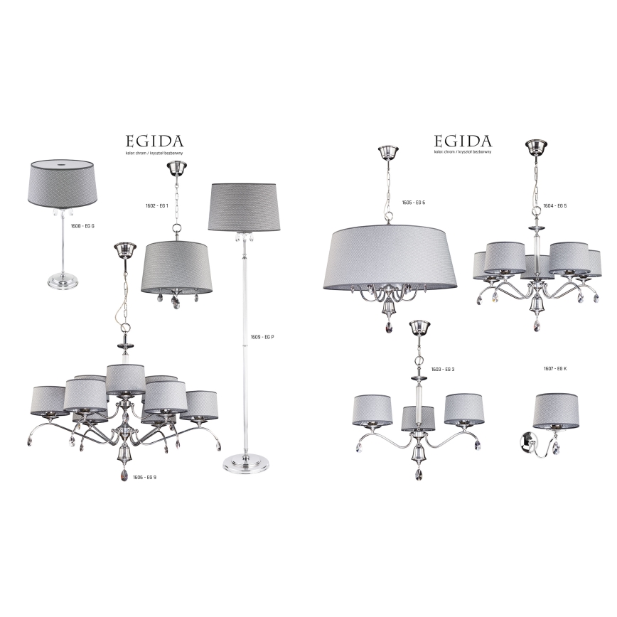 Jupiter 1604 - EG 5 CH - Kristāla lustra EGIDA 5xE27/60W